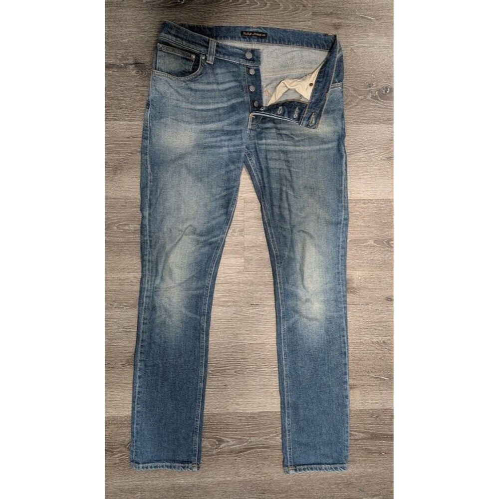 Nudie Jeans Co Men's 32x*34 Organic Cotton Slim Straight Button Fly Italy